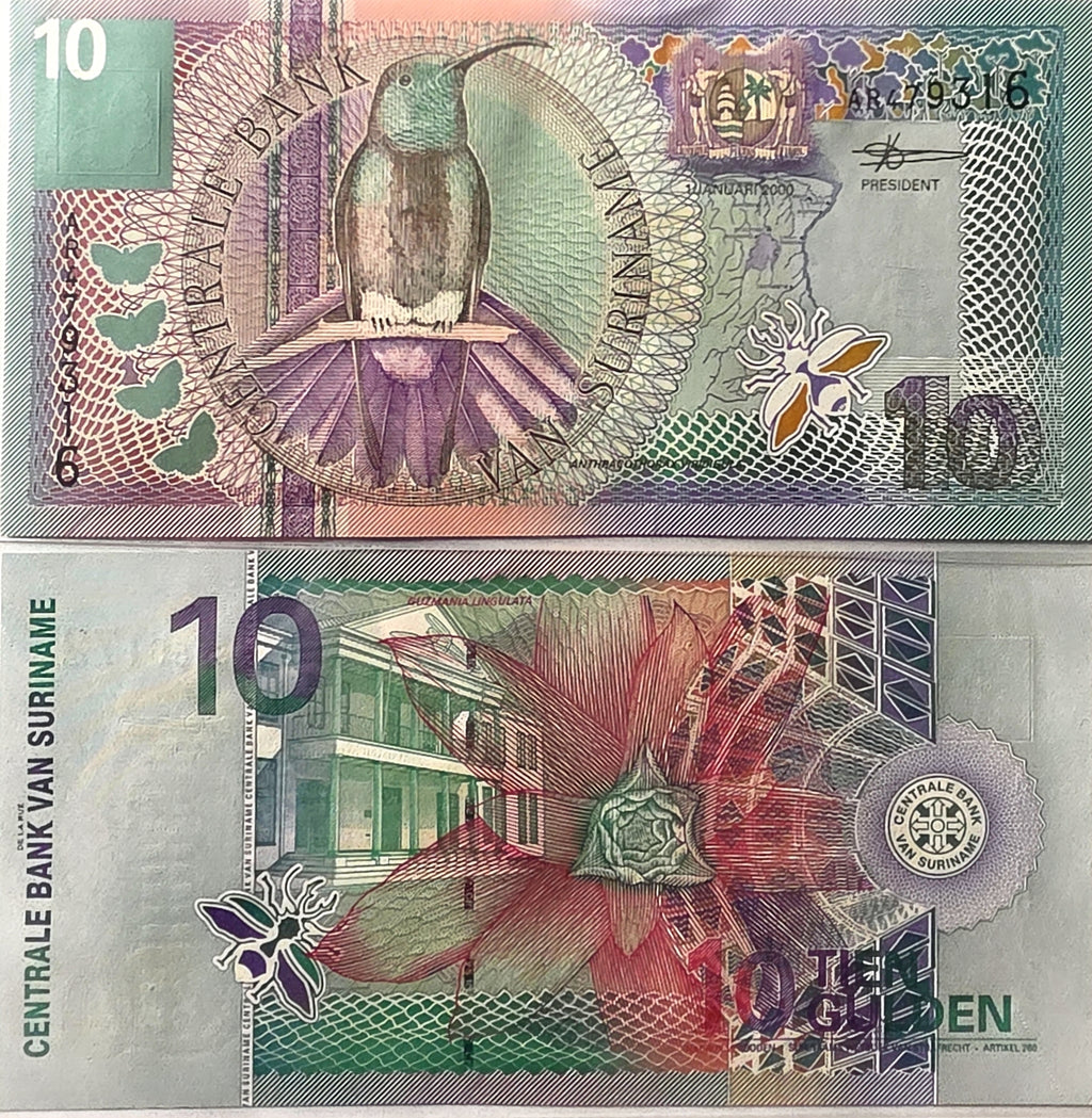 Suriname 10 Gulden au/unc