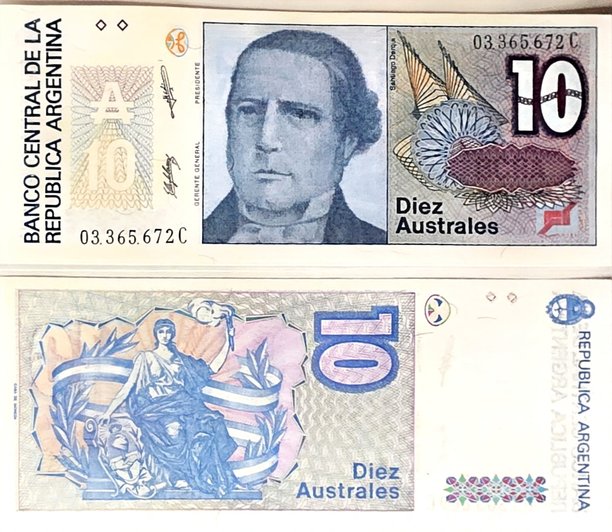 Argentina 10 Australes 1985-1991 unc/au