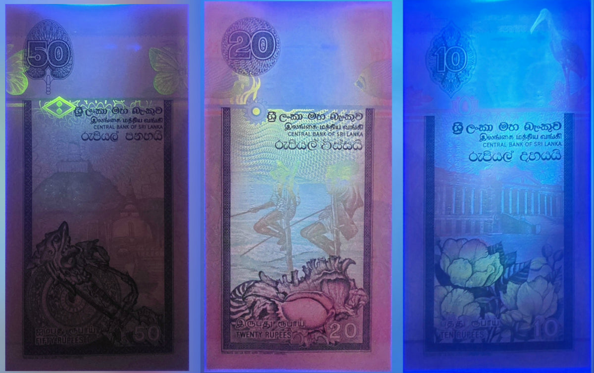 Sri Lanka 20/50/100 Rupees unc/au